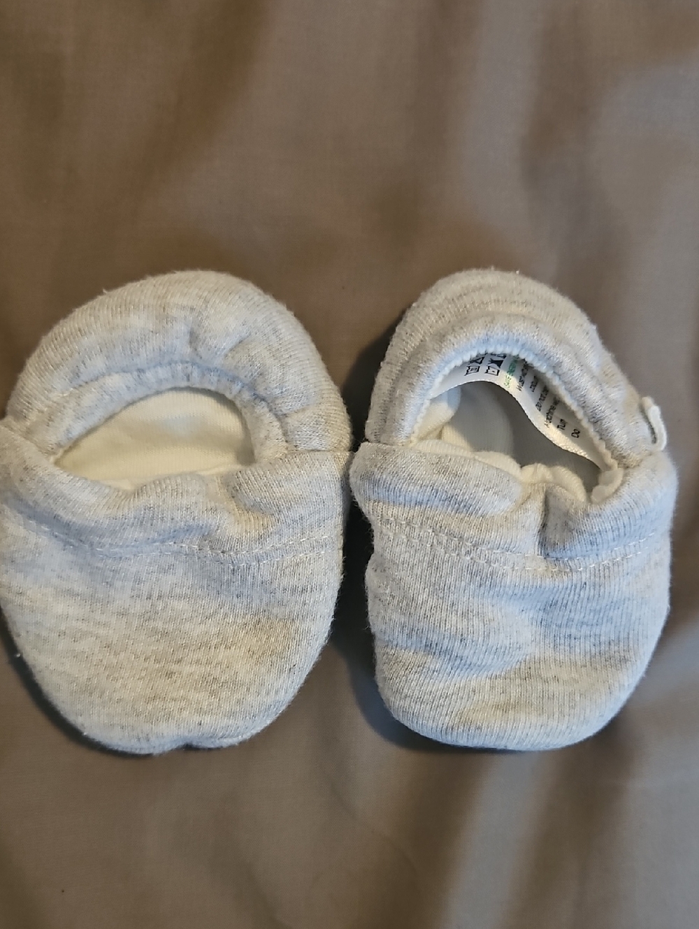 Soft Light Gray Baby Booties 3m